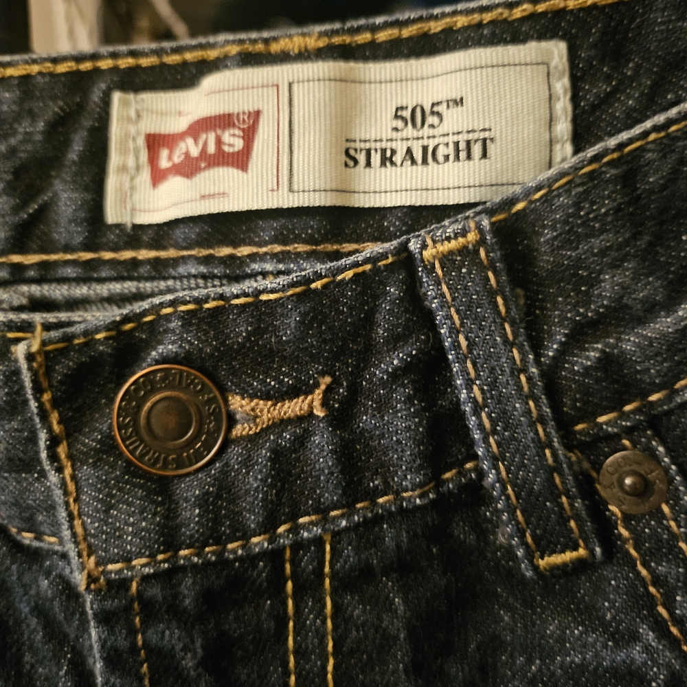 Levi's 505 Boy's Straight-leg Jeans - Dark Blue, Size 14R, 27x27